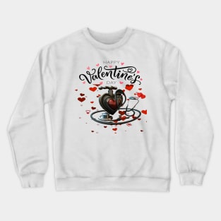 girls women nurses valentines day hearts stethoscope Crewneck Sweatshirt